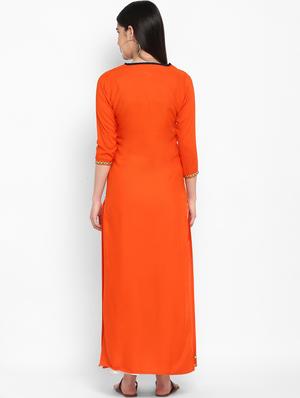 embroidered straight kurta - 17483015 - Standard Image - 3