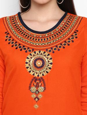 embroidered straight kurta - 17483015 - Standard Image - 4