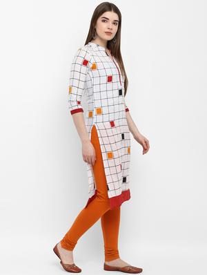 checkered cotton straight kurta - 17483017 - Standard Image - 2