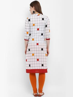 checkered cotton straight kurta - 17483017 - Standard Image - 3
