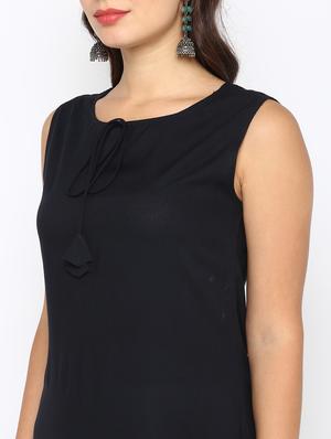 solid rayon a-line kurta - 17483021 - Standard Image - 4