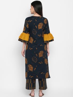 printed cotton straight kurta - 17483033 - Standard Image - 3