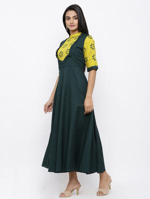printed rayon anarkali kurta - 17483041 - Standard Image - 2