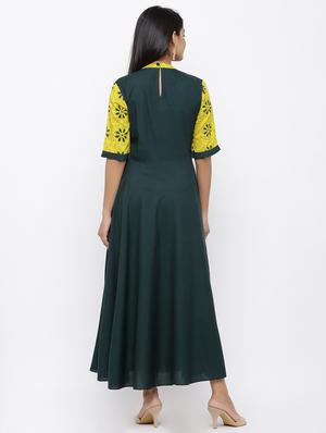 printed rayon anarkali kurta - 17483041 - Standard Image - 3