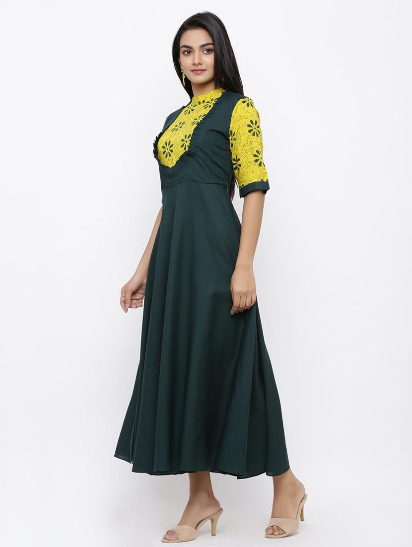 printed rayon anarkali kurta - 17483041 - Zoom Image - 2