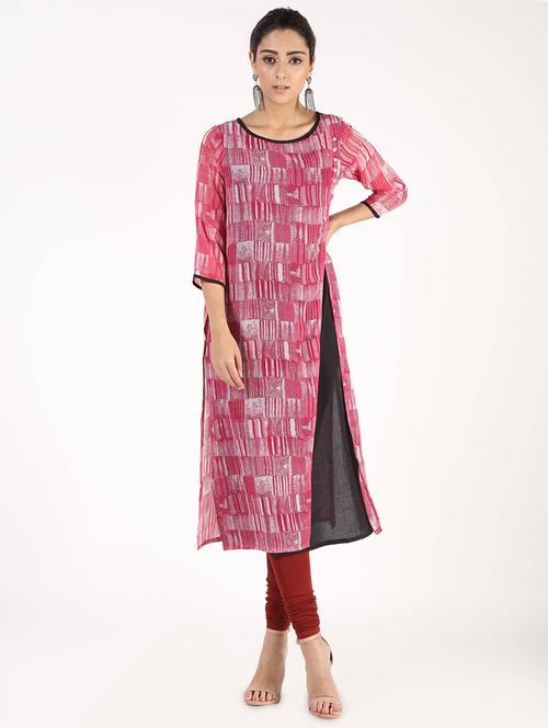 printed georgette straight kurta - 17483078 - Standard Image - 1