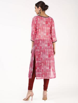 printed georgette straight kurta - 17483078 - Standard Image - 3