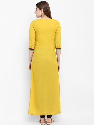 solid rayon straight kurta - 17483082 - Standard Image - 3