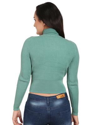 turtle neck ribbed pullover - 17483123 - Standard Image - 3