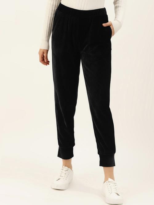 mid rise solid joggers - 17483166 - Standard Image - 1