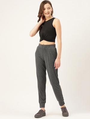 high rise solid track pant - 17483261 - Standard Image - 4
