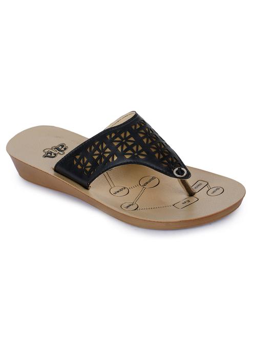 gold pu slippers flip flops - 17483766 - Very Small Image - 1