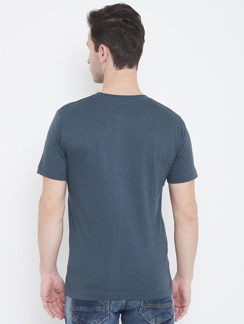blue solid t-shirt - 17483937 - Zoom Image - 4