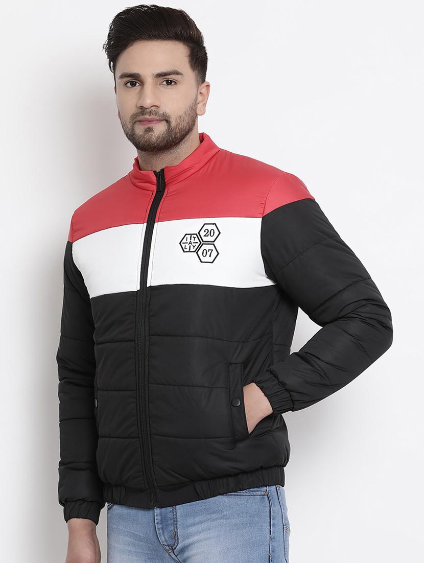 black color block quilted jacket - 17483959 - Zoom Image - 2