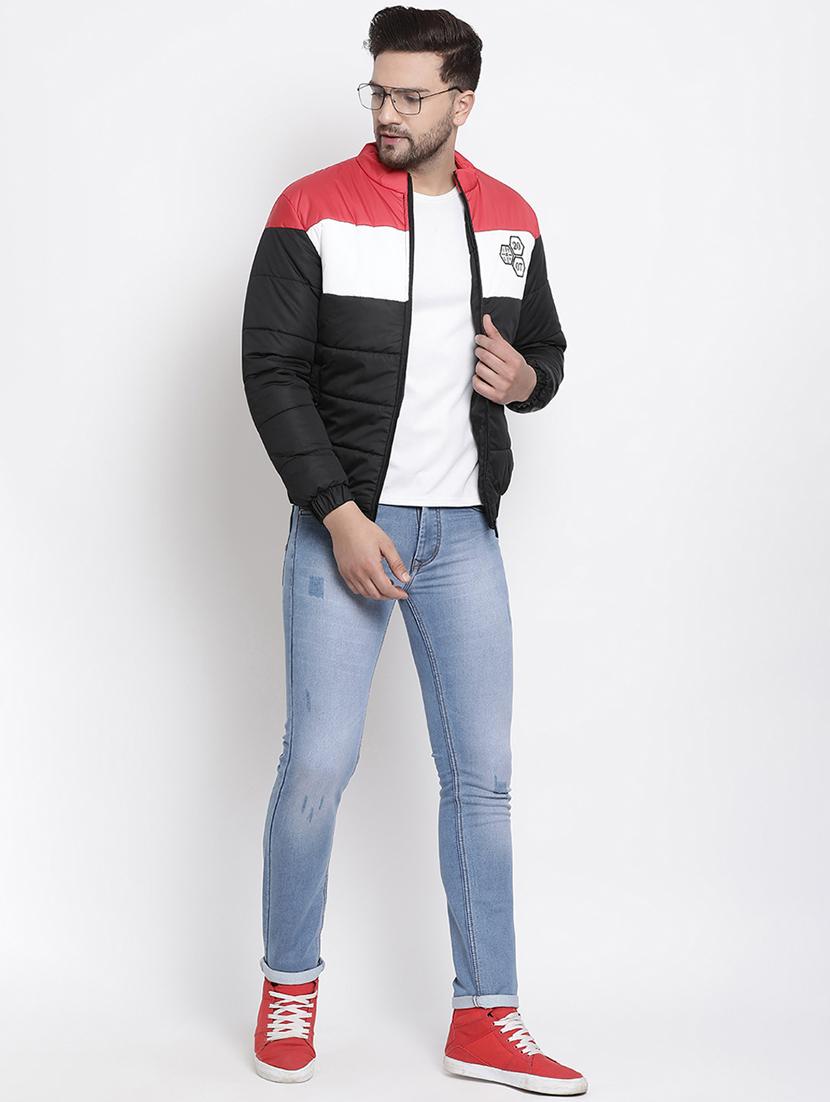 black color block quilted jacket - 17483959 - Zoom Image - 4