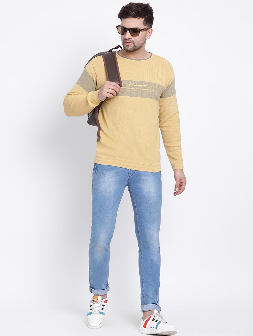 yellow self design acrylic pullover - 17483982 - Zoom Image - 4