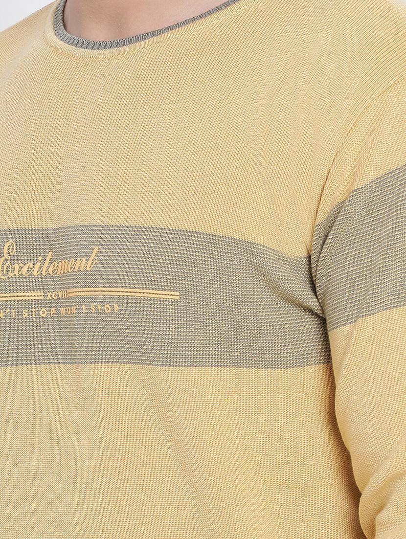 yellow self design acrylic pullover - 17483982 - Zoom Image - 5
