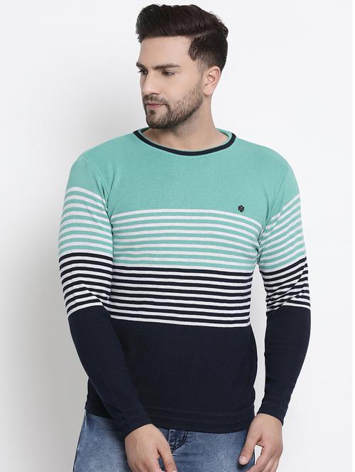 green striped acrylic pullover - 17483984 - Standard Image - 1