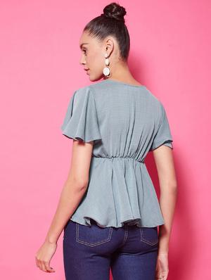 bell sleeved peplum top - 17484066 - Standard Image - 3