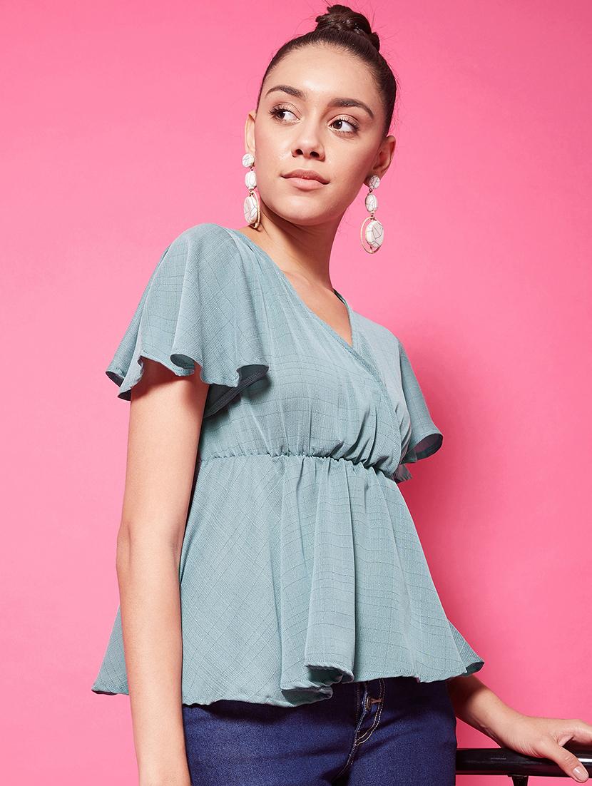 bell sleeved peplum top - 17484066 - Zoom Image - 1