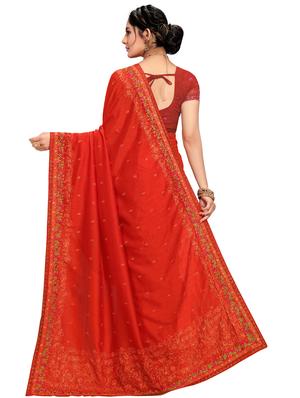 tonal embroidered saree with blouse - 17484586 - Standard Image - 2