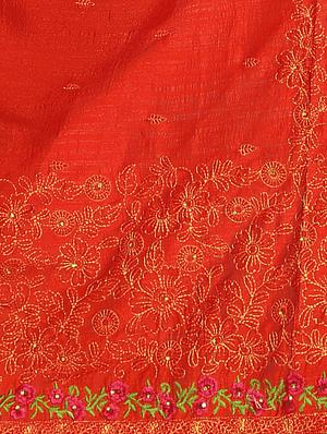 tonal embroidered saree with blouse - 17484586 - Standard Image - 4