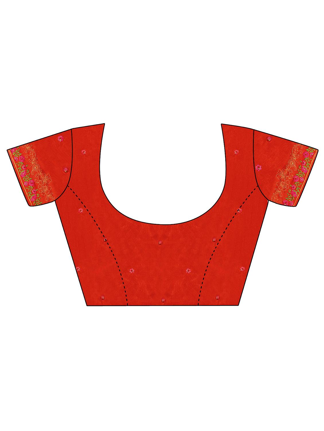 tonal embroidered saree with blouse - 17484586 - Zoom Image - 3