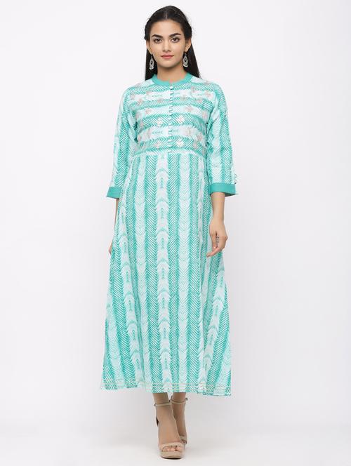 striped cotton a-line kurta - 17484590 - Standard Image - 1