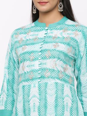 striped cotton a-line kurta - 17484590 - Standard Image - 4