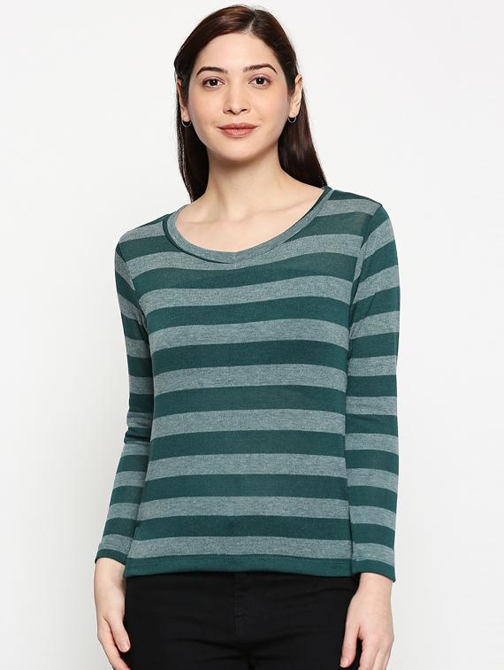 v-neck striped tee - 17484805 - Zoom Image - 1