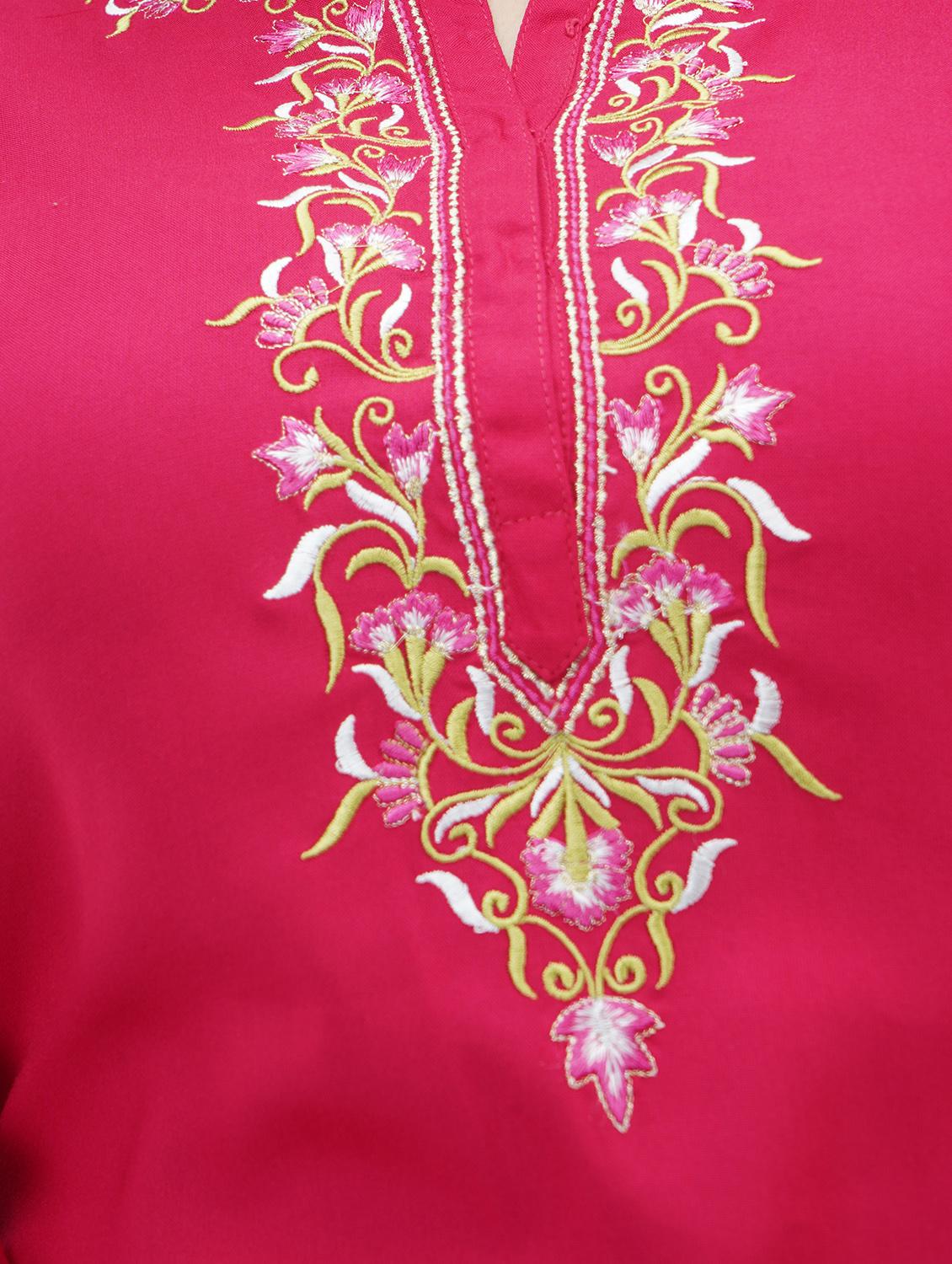 solid rayon straight kurta - 17484864 - Zoom Image - 4