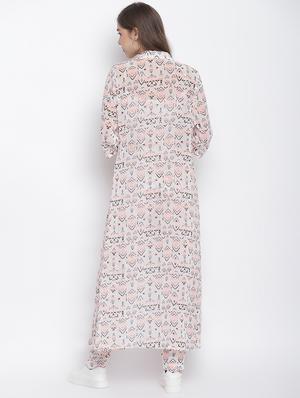 white polyester top and trouser with shrug - 17484878 - Standard Image - 4