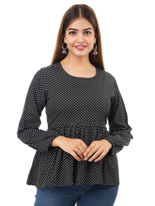 polka dot peplum top - 17484886 - Standard Image - 1