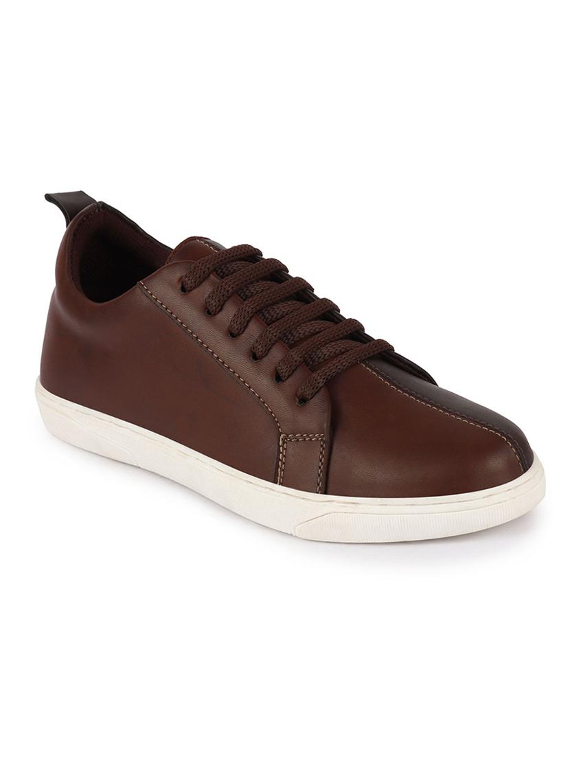 tan synthetic lace up sneakers - 17484904 - Zoom Image - 1