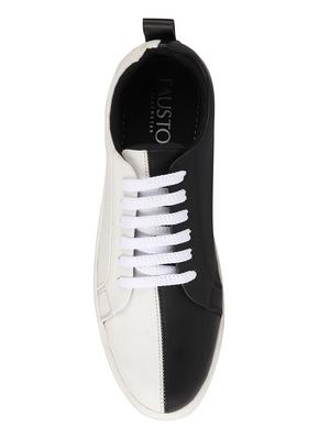 white synthetic lace up sneakers - 17484905 - Standard Image - 4