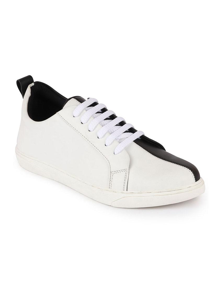 white synthetic lace up sneakers - 17484905 - Zoom Image - 1