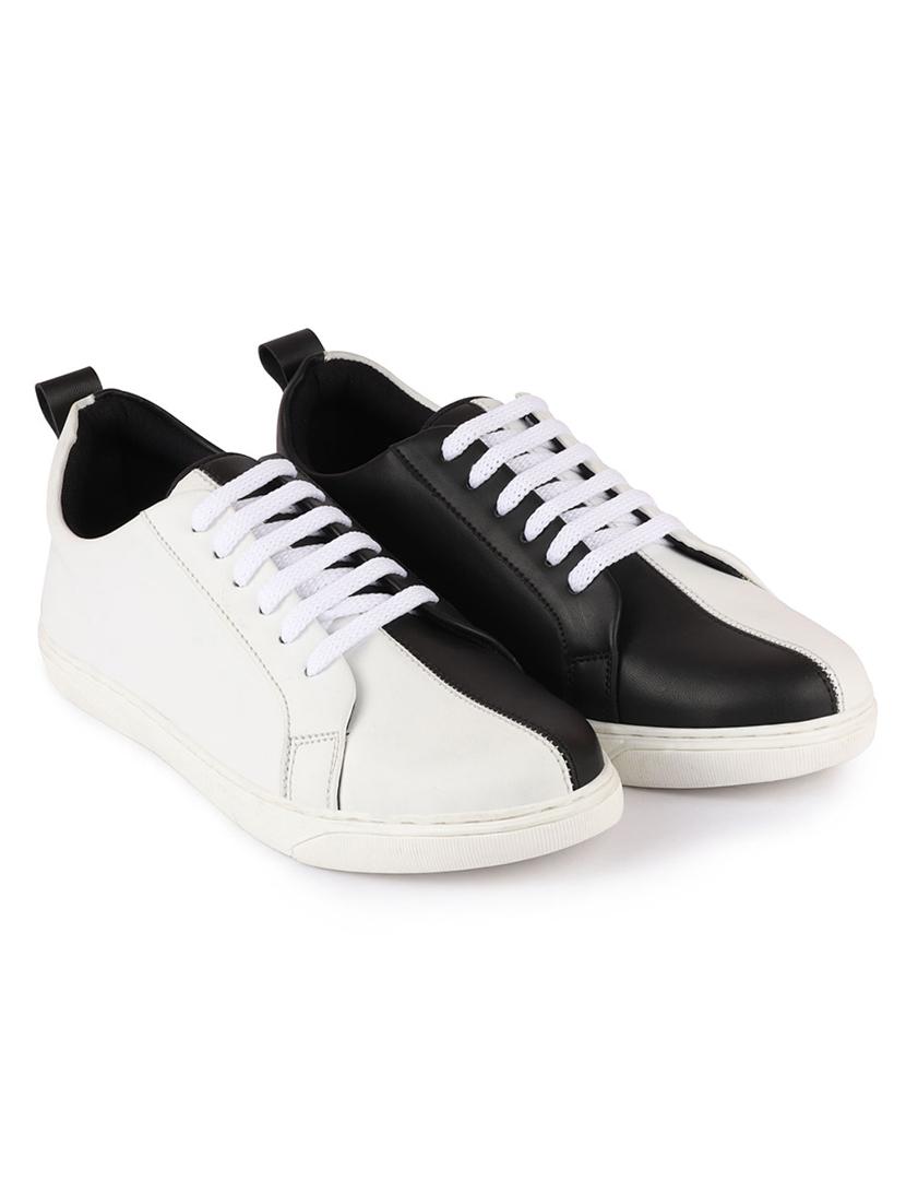 white synthetic lace up sneakers - 17484905 - Zoom Image - 2