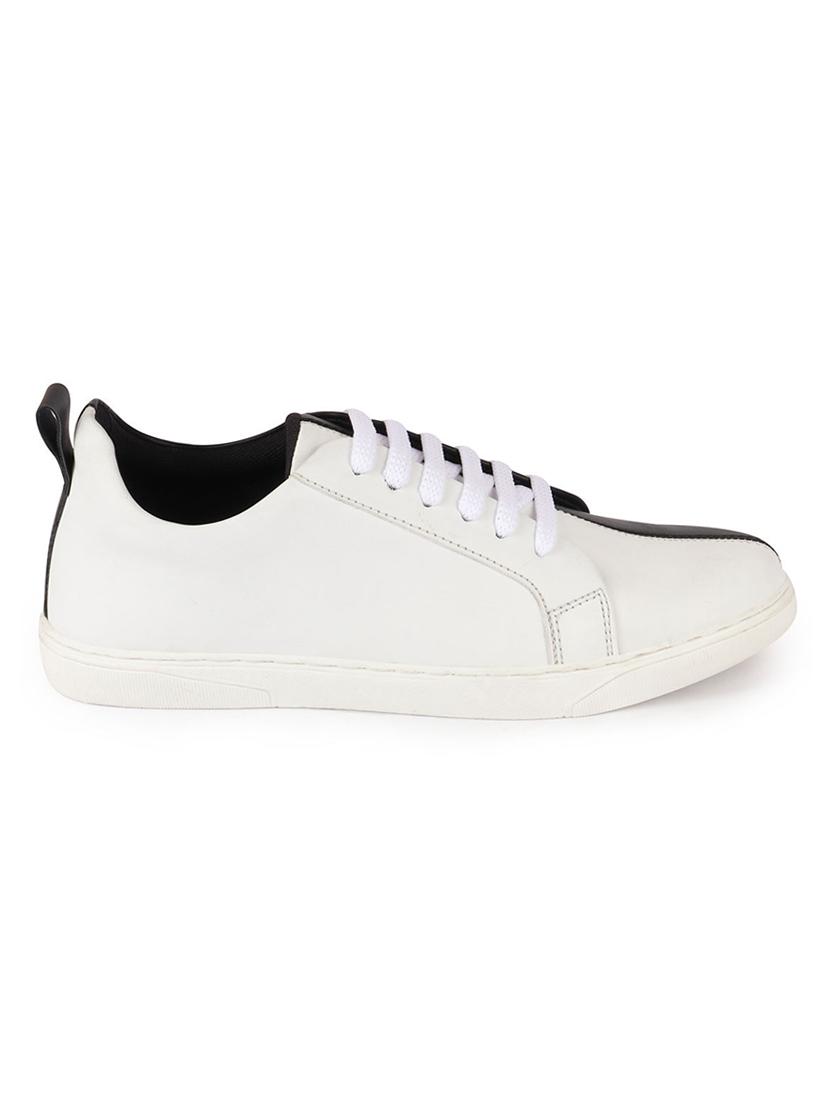 white synthetic lace up sneakers - 17484905 - Zoom Image - 3