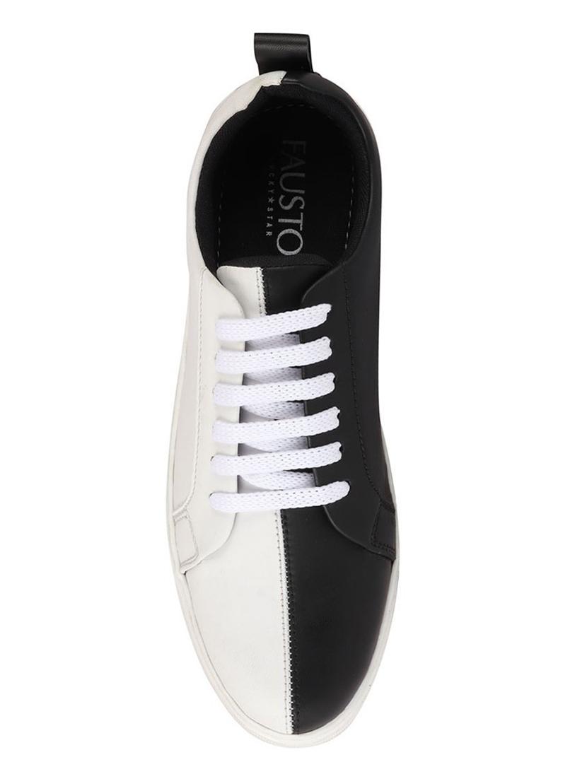 white synthetic lace up sneakers - 17484905 - Zoom Image - 4