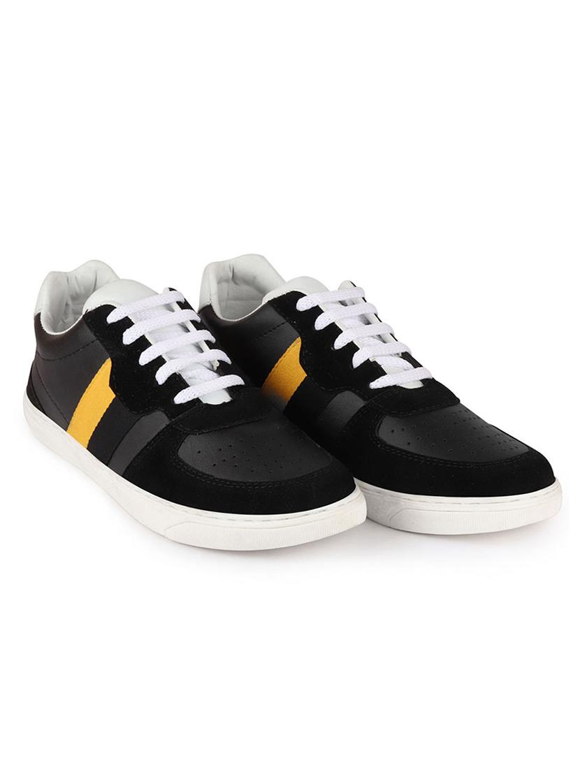 black synthetic lace up sneakers - 17484906 - Zoom Image - 2