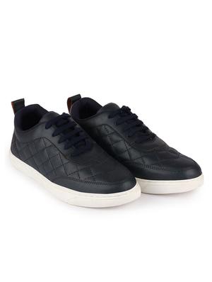 navy synthetic lace up sneakers - 17484910 - Standard Image - 2