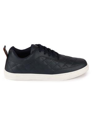 navy synthetic lace up sneakers - 17484910 - Standard Image - 3