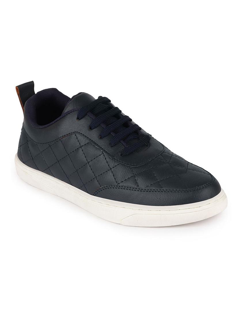 navy synthetic lace up sneakers - 17484910 - Zoom Image - 1