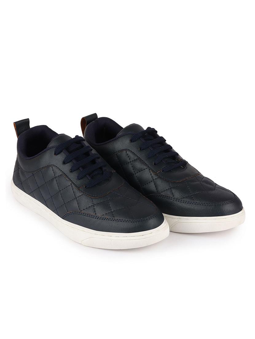 navy synthetic lace up sneakers - 17484910 - Zoom Image - 2