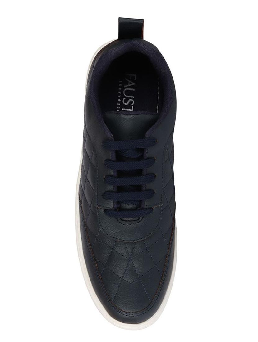 navy synthetic lace up sneakers - 17484910 - Zoom Image - 4