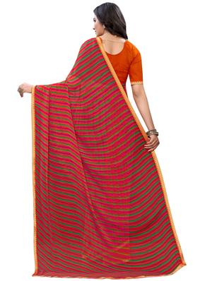 leheriya printed saree with blouse - 17484960 - Standard Image - 2