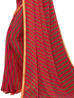 leheriya printed saree with blouse - 17484960 - Standard Image - 3