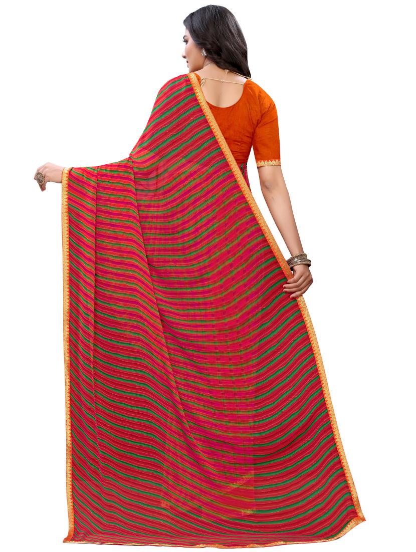 leheriya printed saree with blouse - 17484960 - Zoom Image - 2