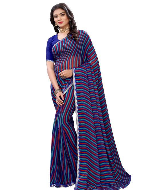 leheriya printed saree with blouse - 17484961 - Standard Image - 1
