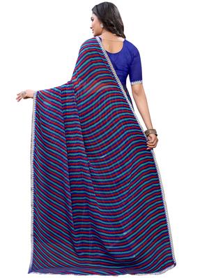 leheriya printed saree with blouse - 17484961 - Standard Image - 2